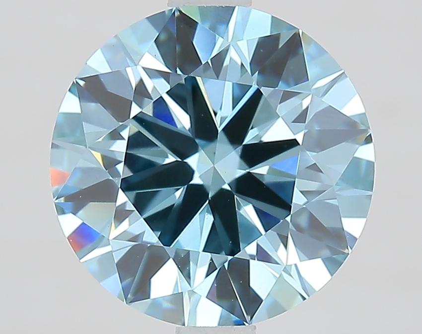 2.42 Ct. Fancy Vivid Blue Round Lab Grown Diamond