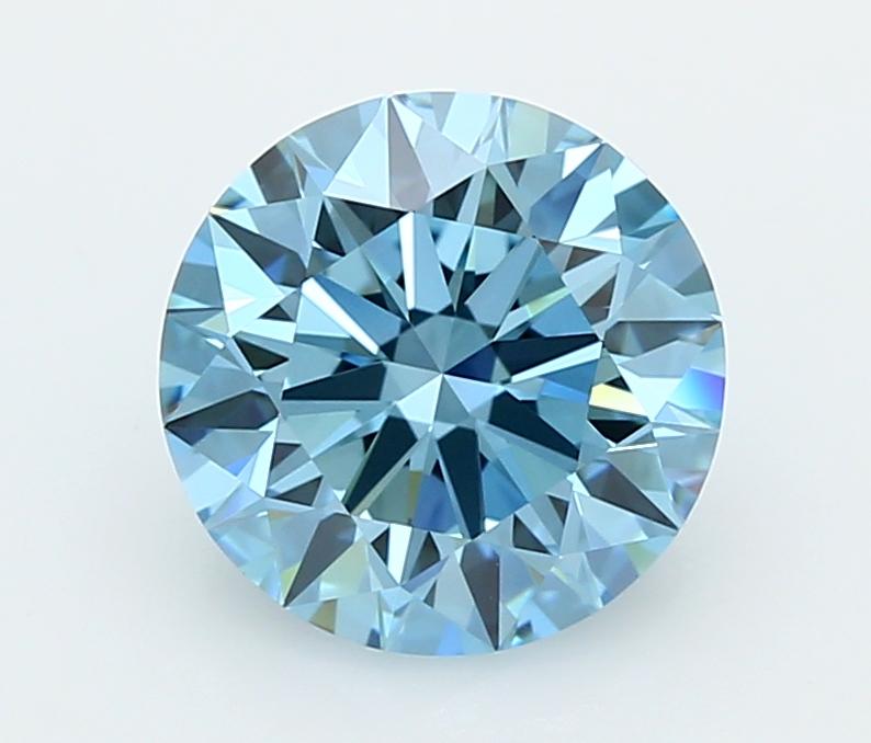 2.14 Ct. Fancy Vivid  Blue Round Lab Grown Diamond