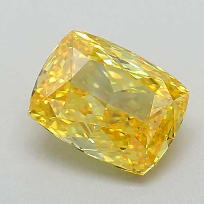 1.01 Ct. Fancy Vivid  Yellow Cushion Lab Grown Diamond