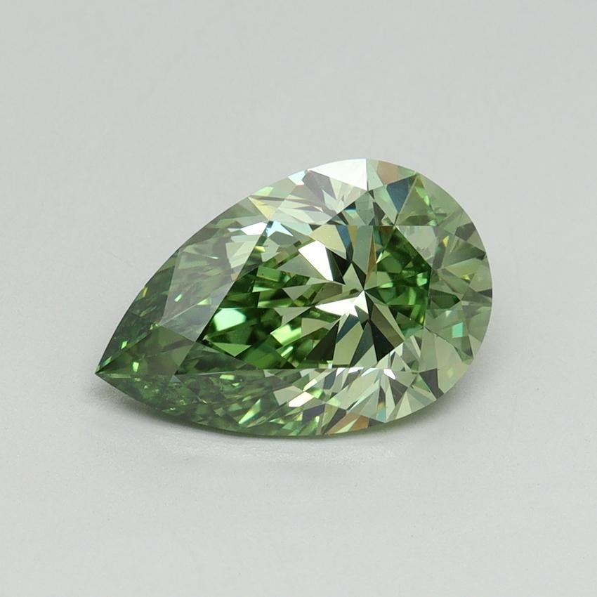 2.06 Ct. Fancy Vivid Green Pear Lab Grown Diamond