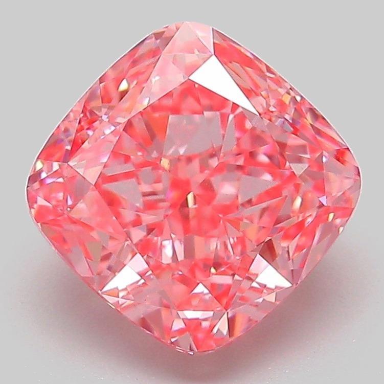 3.08 Ct. Fancy Vivid Pink Cushion Lab Grown Diamond