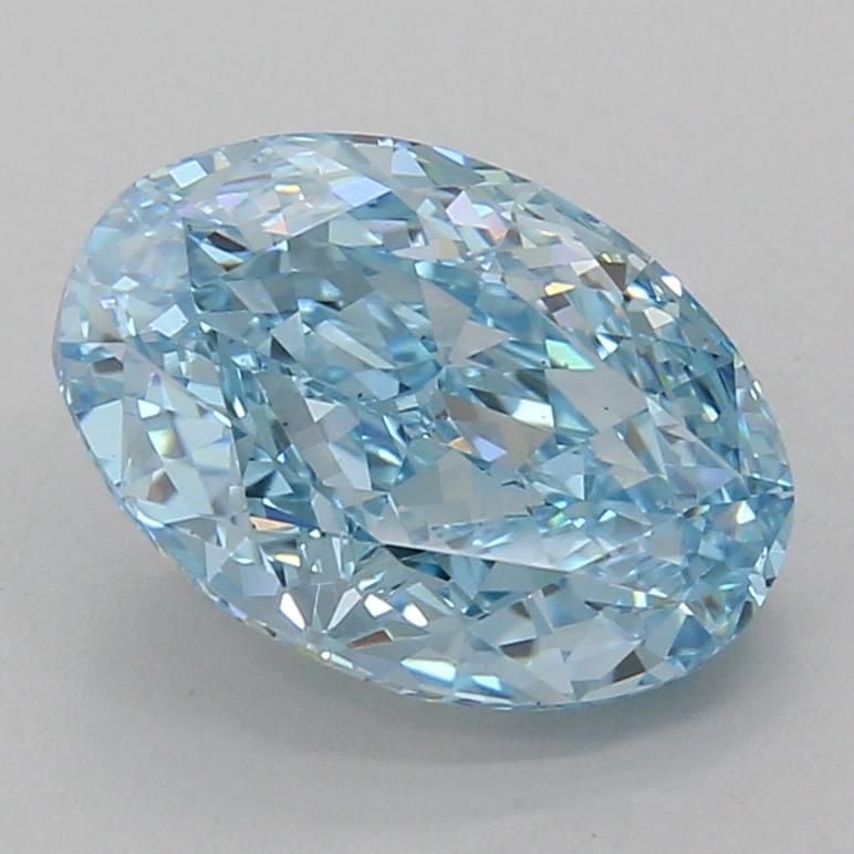 4.10 Ct. Fancy Vivid Blue Oval Lab Grown Diamond