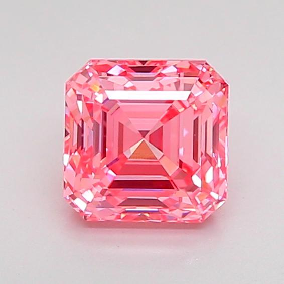 1.04 Ct. Fancy Vivid Pink Asscher Lab Grown Diamond