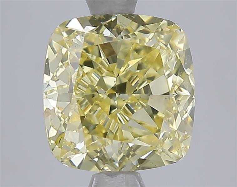 3.02 Ct. Fancy Intense  Yellow Cushion Lab Grown Diamond