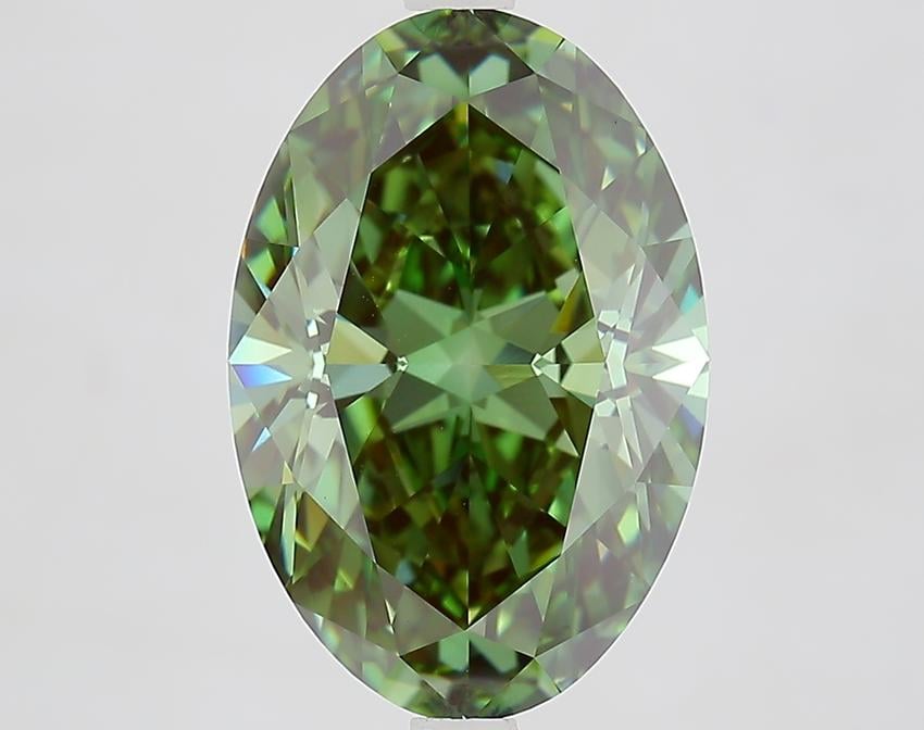 5.26 Ct. Fancy Vivid Green Oval Lab Grown Diamond