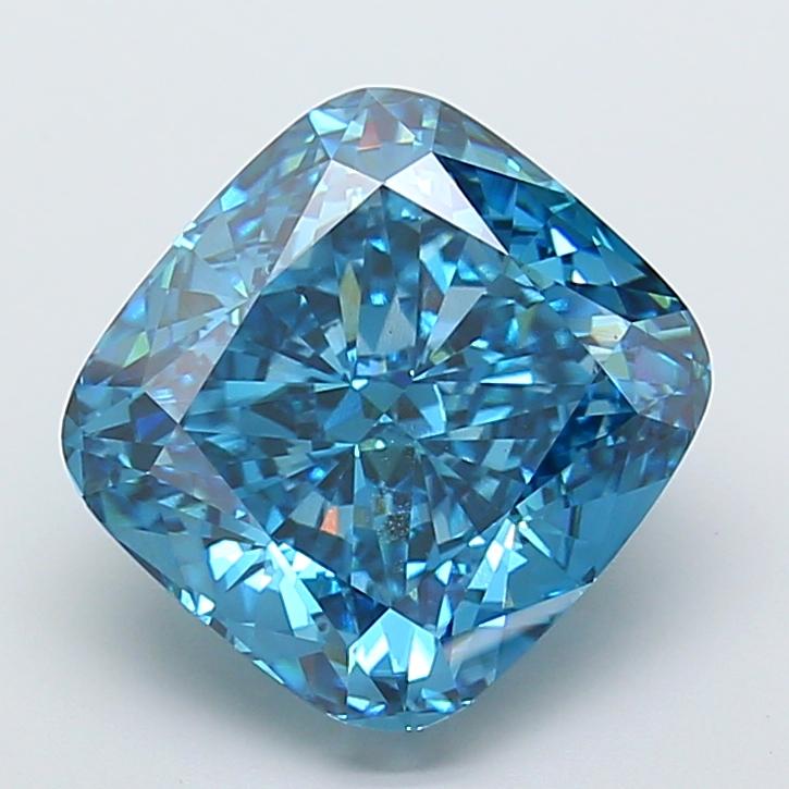 12.59 Ct. Fancy Vivid Blue Cushion Lab Grown Diamond