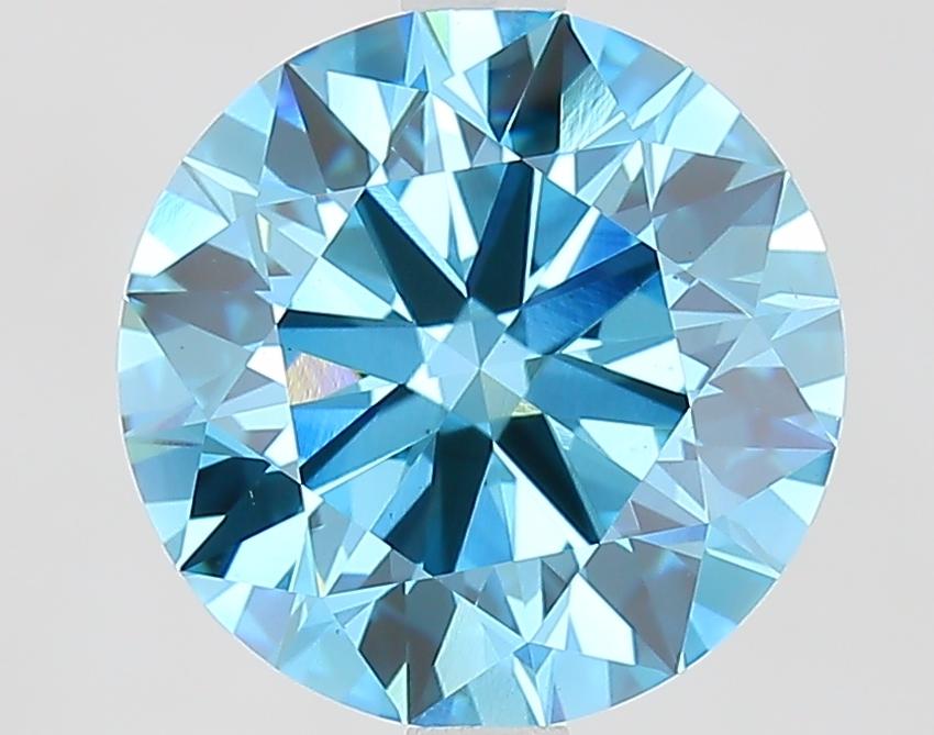 3.26 Ct. Fancy Vivid Blue Round Lab Grown Diamond