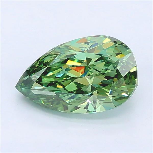 1.22 Ct. Fancy Vivid Green Pear Lab Grown Diamond