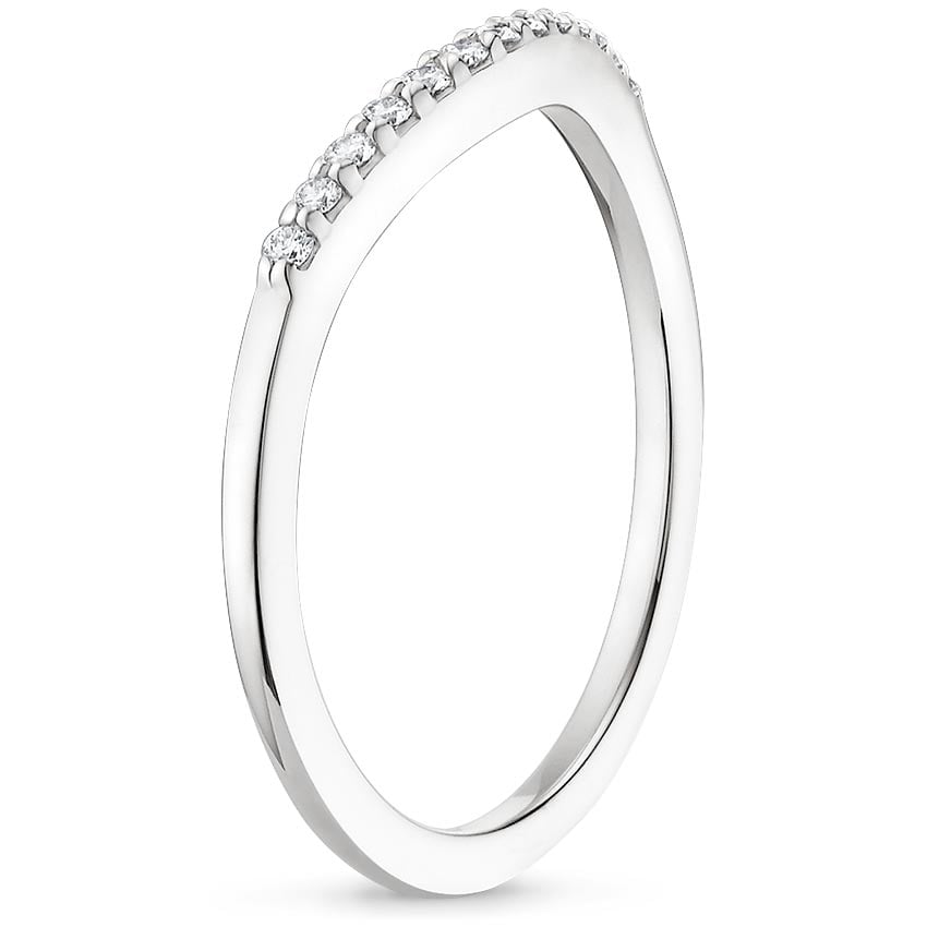 18K White Gold Petite Curved Diamond Ring (1/10 ct. tw.), large side view