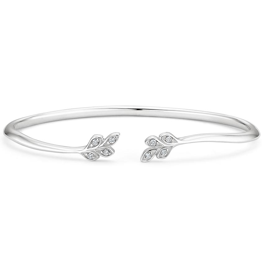 Nature Inspired Diamond Cuff Bracelet 