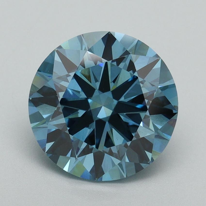 3.01 Ct. Fancy Vivid Blue Round Lab Grown Diamond