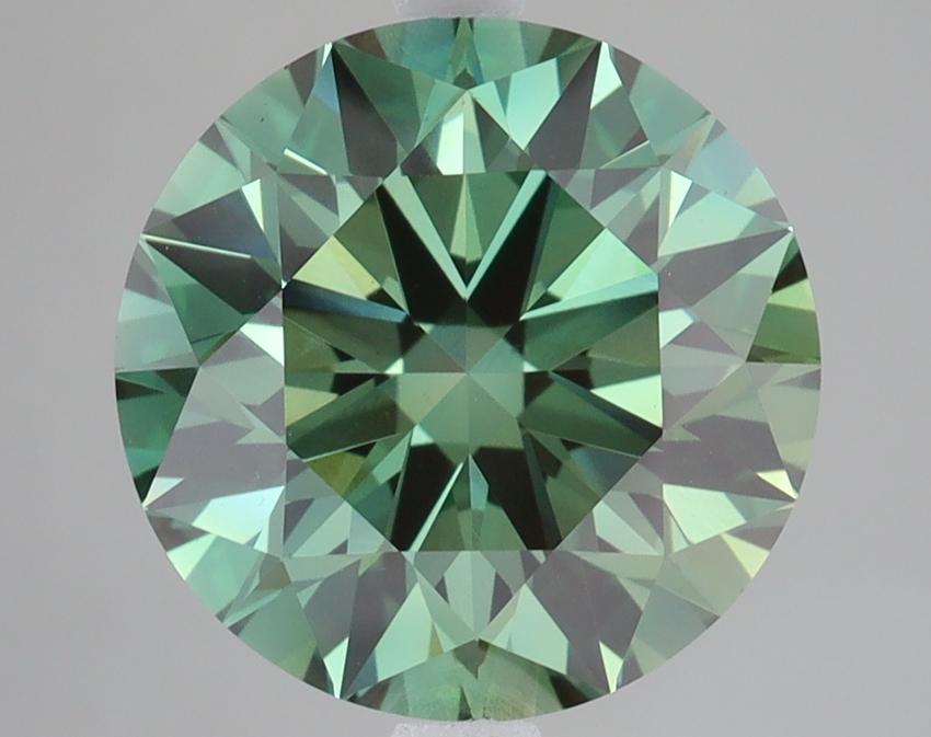 5.07 Ct. Fancy Vivid Green Round Lab Grown Diamond