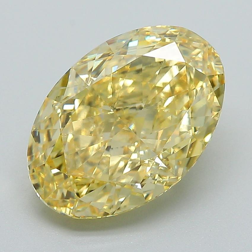 4.21 Ct. Fancy Vivid Yellow Oval Lab Grown Diamond