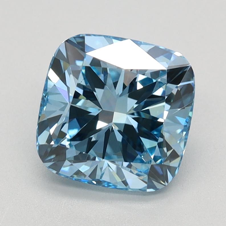 1.54 Ct. Fancy Vivid Blue Cushion Lab Grown Diamond