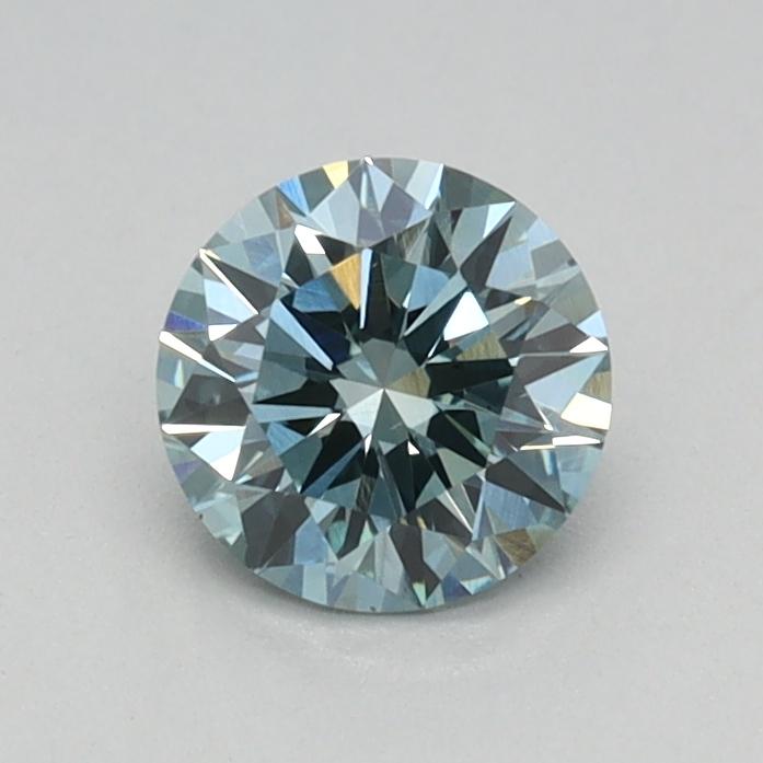 0.45 Ct. Fancy Vivid Bluish Green Round Lab Grown Diamond