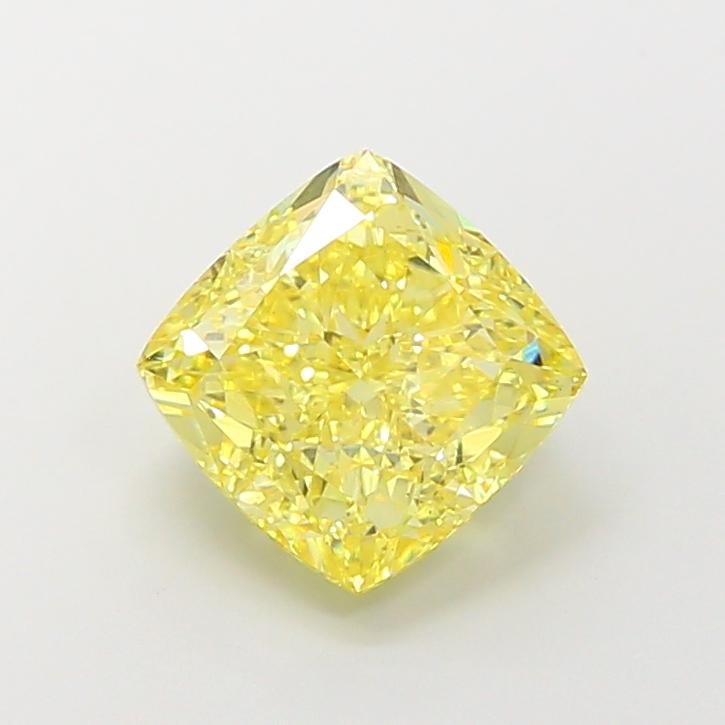 4.32 Ct. Fancy Intense Yellow Cushion Lab Grown Diamond