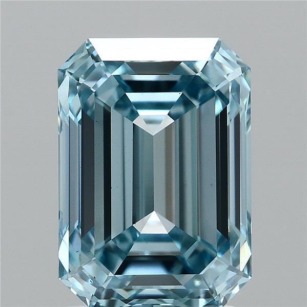 2.65 Ct. Fancy Vivid Blue Emerald Lab Grown Diamond