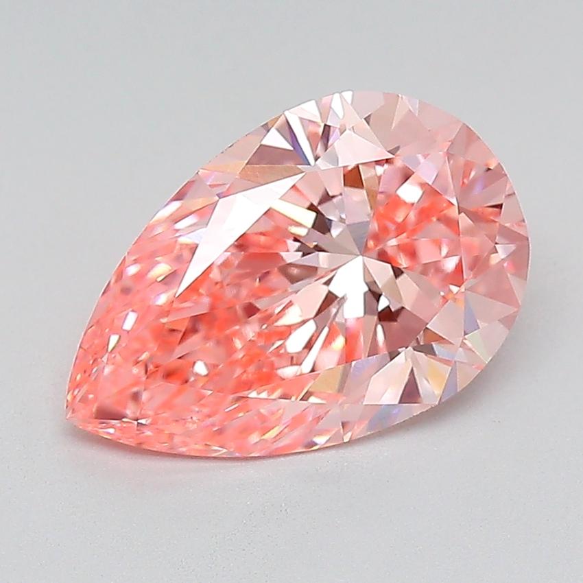 3.07 Ct. Fancy Vivid  Pink Pear Lab Grown Diamond
