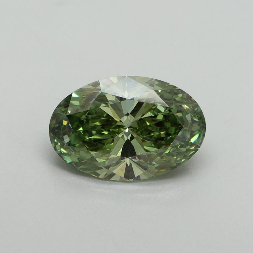 2.00 Ct. Fancy Vivid Green Oval Lab Grown Diamond