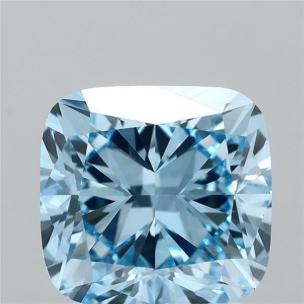 2.50 Ct. Fancy Vivid  Blue Cushion Lab Grown Diamond