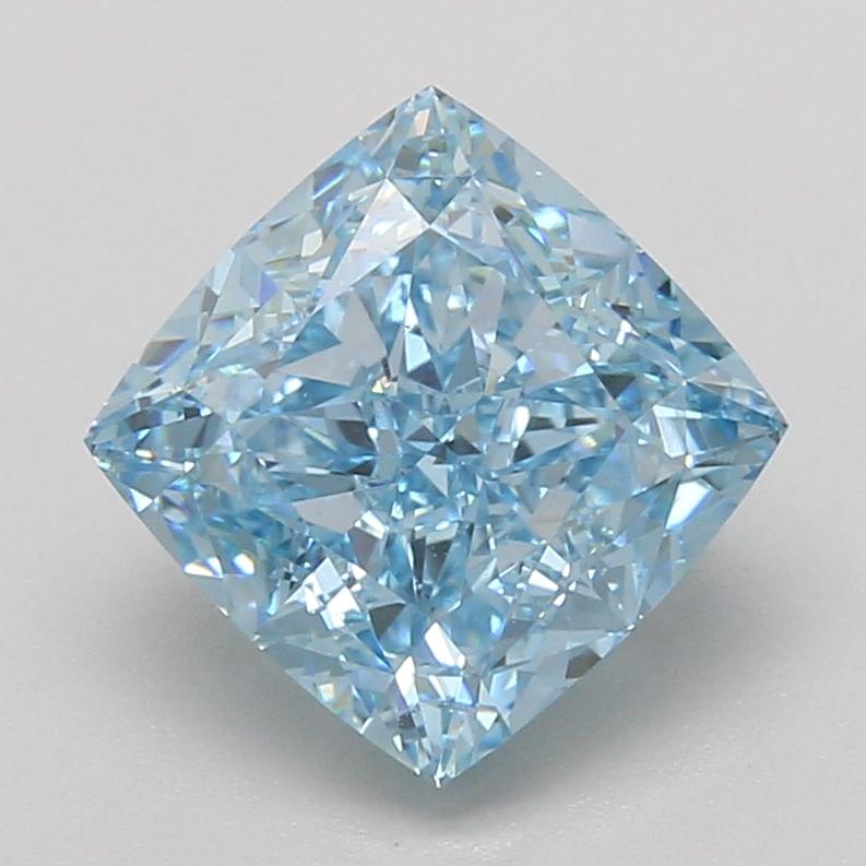 4.10 Ct. Fancy Vivid Blue Cushion Lab Grown Diamond