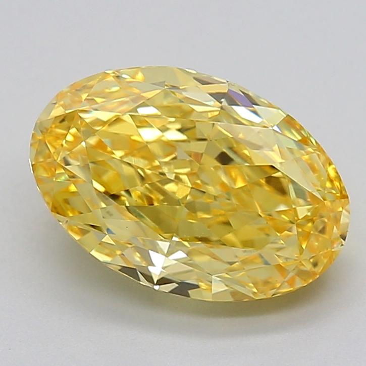 4.12 Ct. Fancy Vivid Yellow Oval Lab Grown Diamond