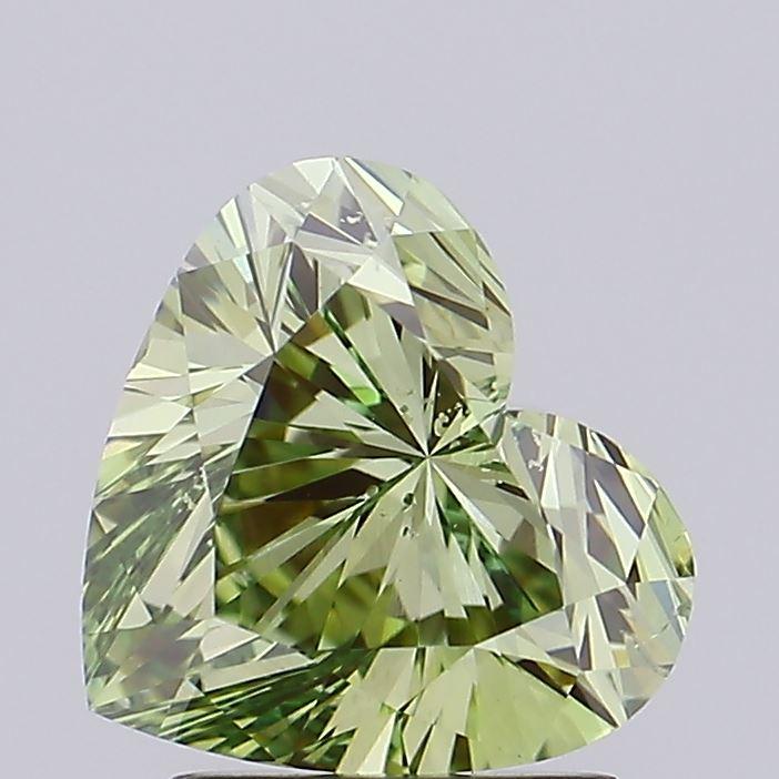2.00 Ct. Fancy Intense Yellowish Green Heart Lab Grown Diamond