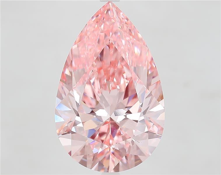 7.97 Ct. Fancy Vivid  Pink Pear Lab Grown Diamond