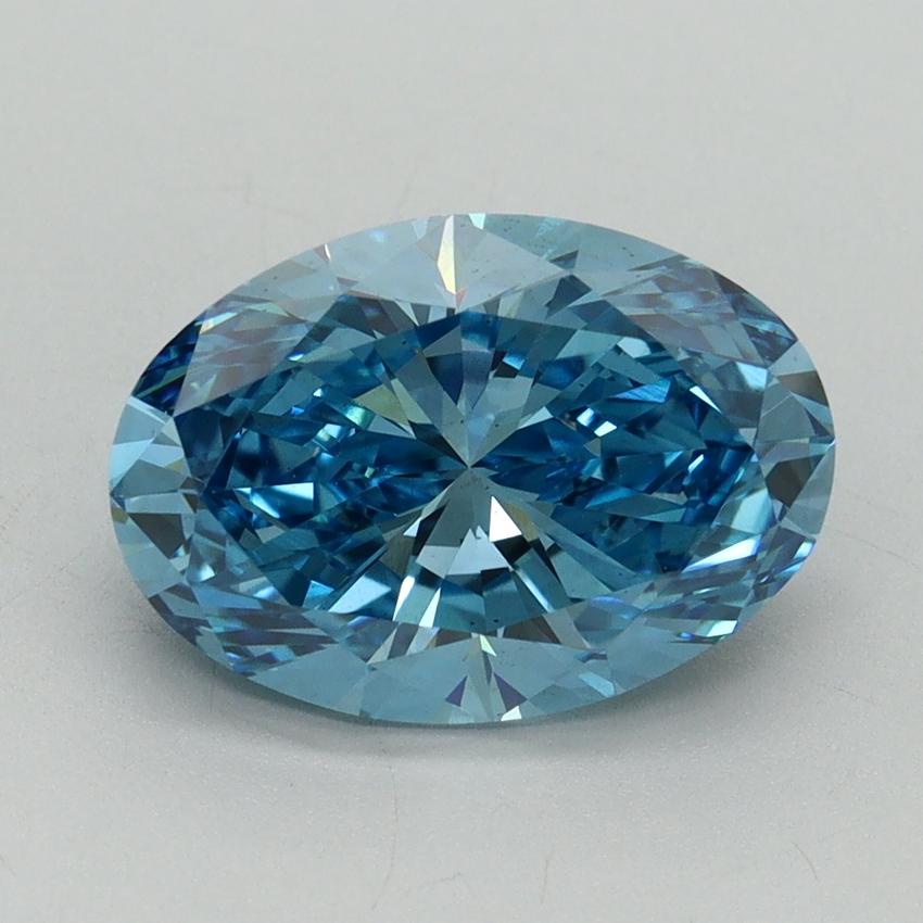 3.02 Ct. Fancy Vivid Blue Oval Lab Grown Diamond
