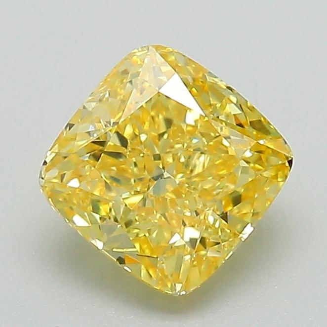 1.30 Ct. Fancy Vivid Yellow Cushion Lab Grown Diamond