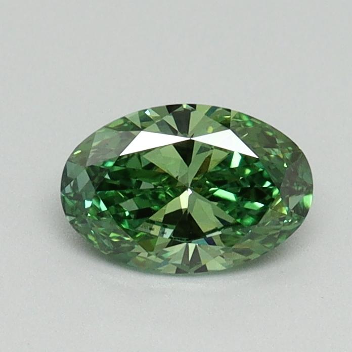 0.52 Ct. Fancy Vivid Green Oval Lab Grown Diamond