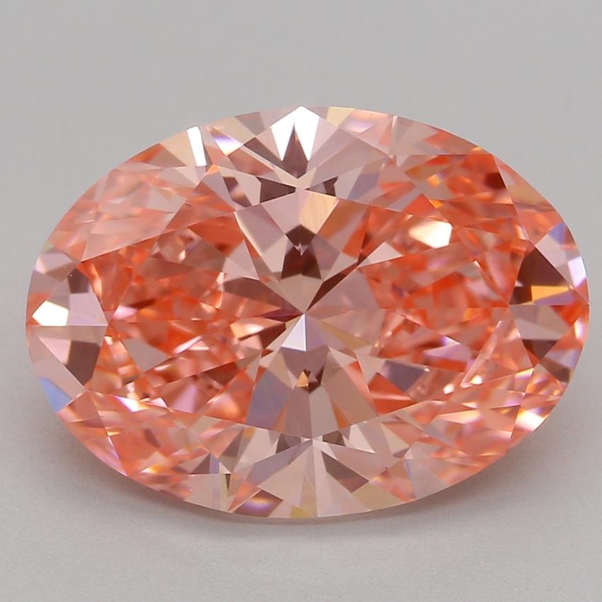 3.08 Ct. Fancy Vivid Pink Oval Lab Grown Diamond