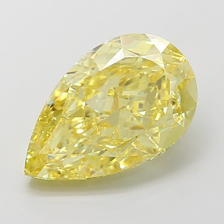 4.01 Ct. Fancy Intense  Yellow Pear Lab Grown Diamond