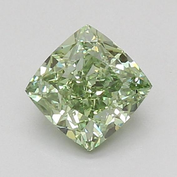 1.04 Ct. Fancy Vivid Green Cushion Lab Grown Diamond