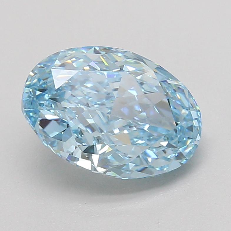 3.08 Ct. Fancy Vivid Blue Oval Lab Grown Diamond