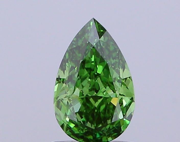 0.91 Ct. Fancy Vivid Green Pear Lab Grown Diamond