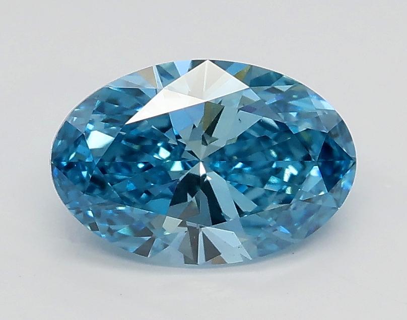1.01 Ct. Fancy Vivid Blue Oval Lab Grown Diamond