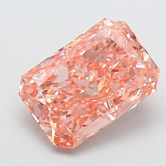 3.69 Ct. Fancy Intense  Pink Radiant Lab Grown Diamond