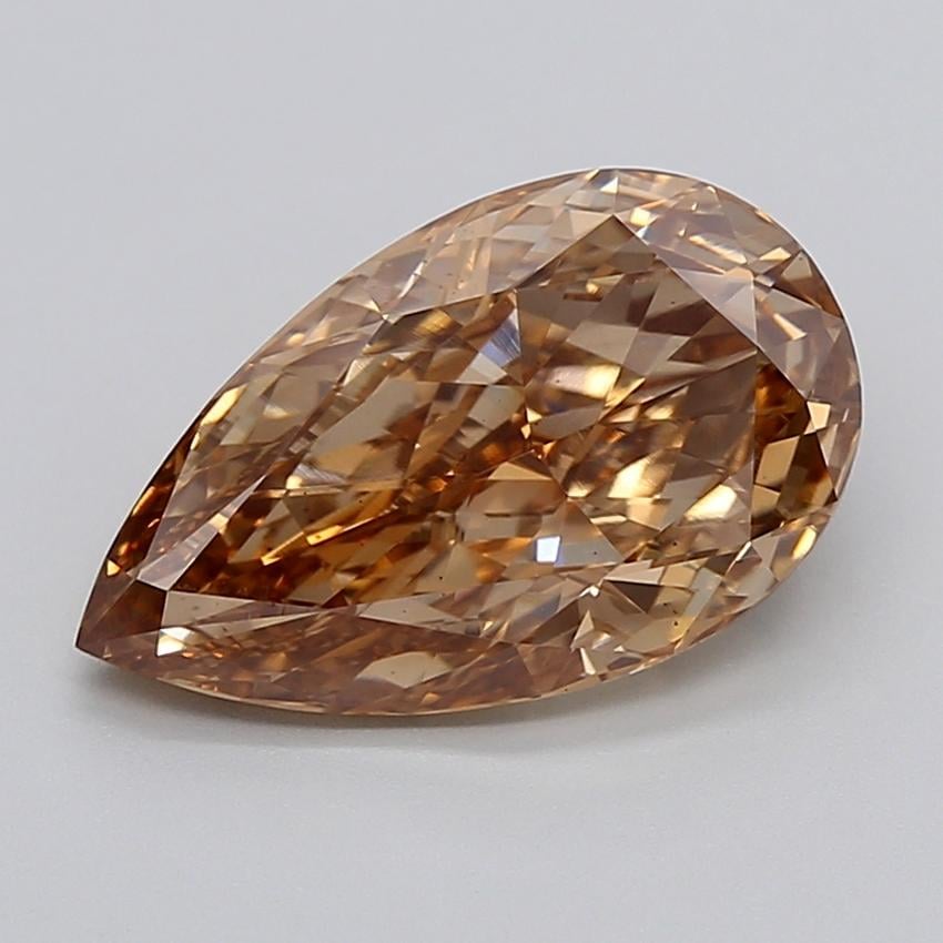 4.19 Ct. Light  Brown Pear Lab Grown Diamond