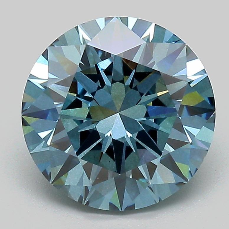3.02 Ct. Fancy Vivid Blue Round Lab Grown Diamond