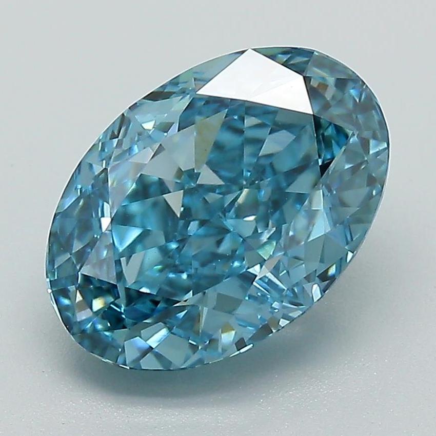 3.28 Ct. Fancy Vivid Blue Oval Lab Grown Diamond