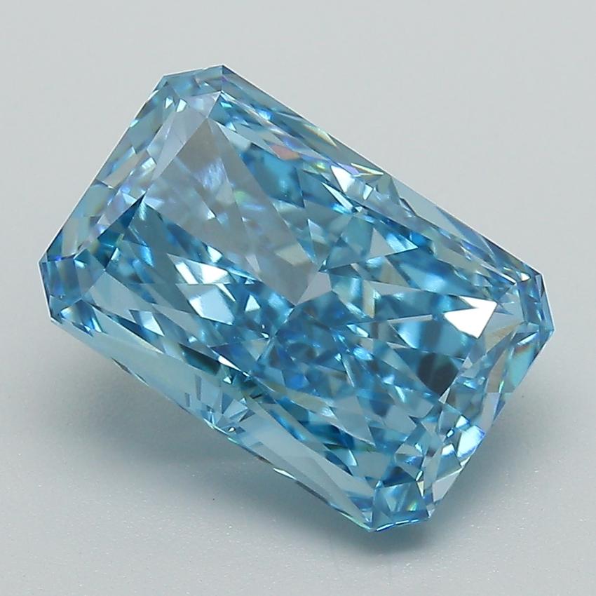 3.92 Ct. Fancy Vivid Blue Radiant Lab Grown Diamond