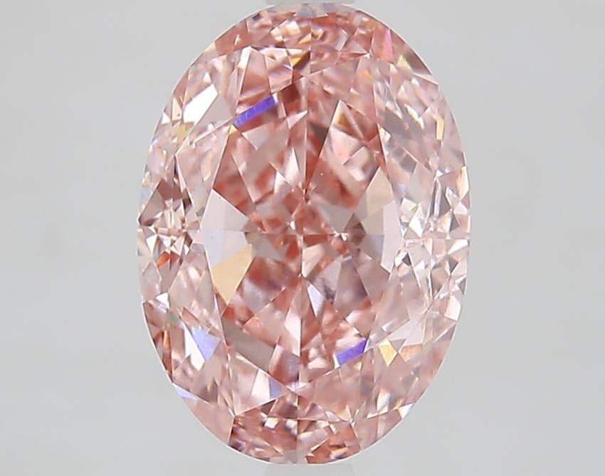 3.69 Ct. Fancy Vivid Pink Oval Lab Grown Diamond
