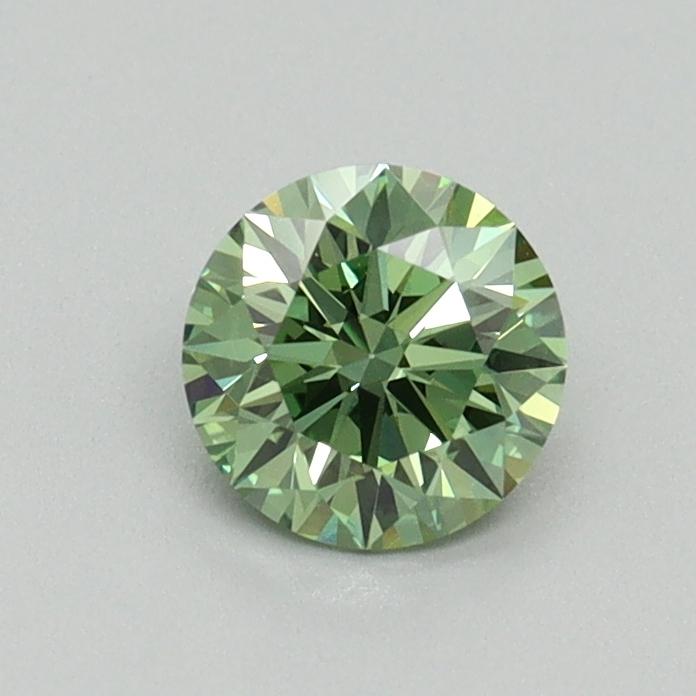 0.55 Ct. Fancy Vivid Green Round Lab Grown Diamond