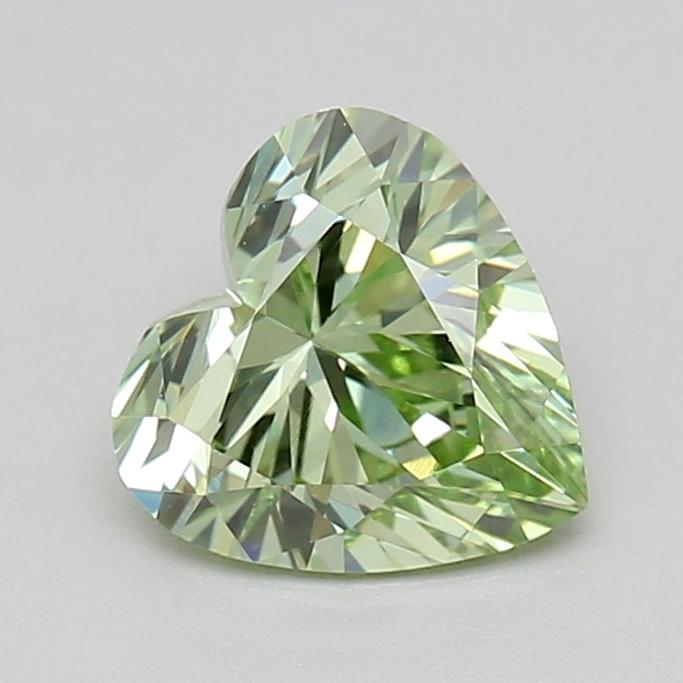 0.59 Ct. Fancy Vivid  Green Heart Lab Grown Diamond