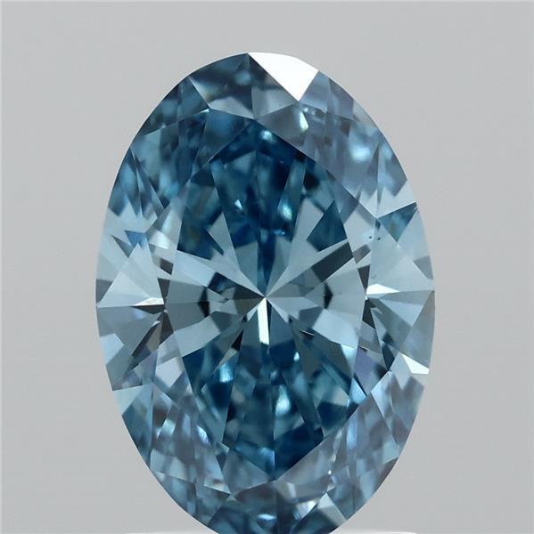 1.55 Ct. Fancy Vivid  Blue Oval Lab Grown Diamond