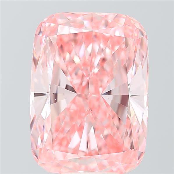 10.01 Ct. Fancy Vivid Pink Cushion Lab Grown Diamond