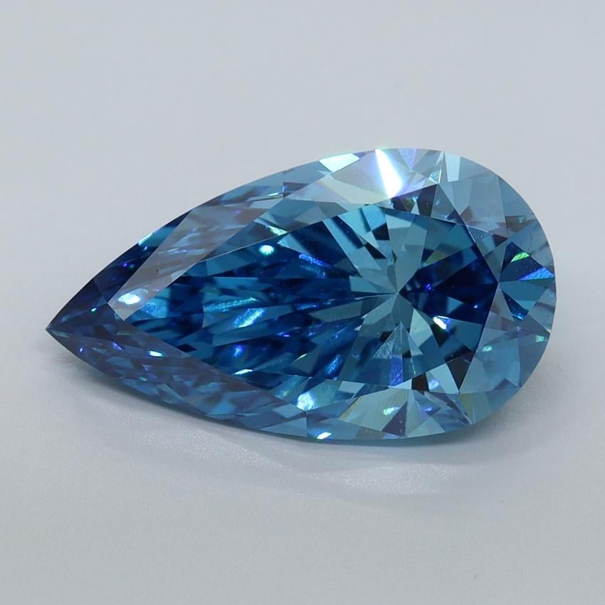 3.03 Ct. Fancy Vivid Blue Pear Lab Grown Diamond