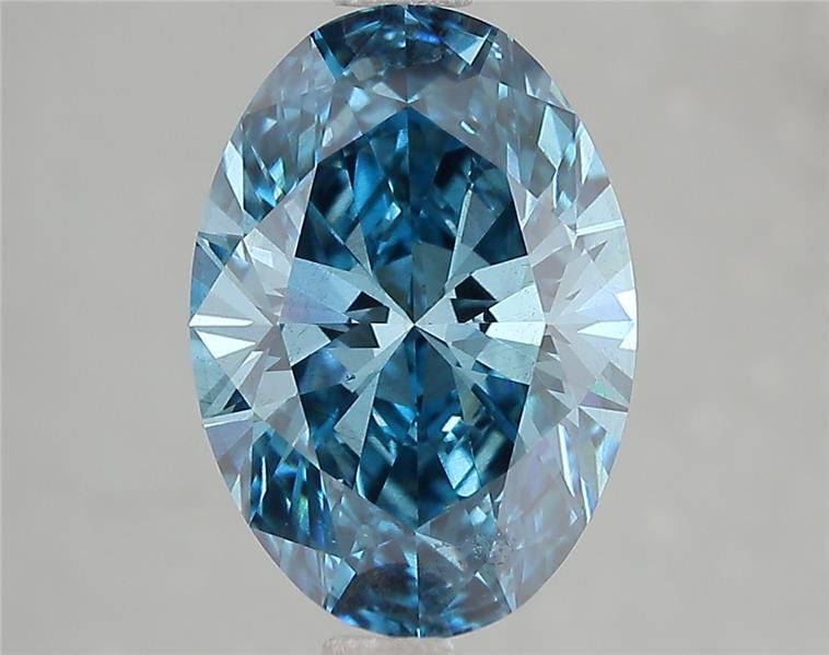 3.08 Ct. Fancy Vivid Blue Oval Lab Grown Diamond