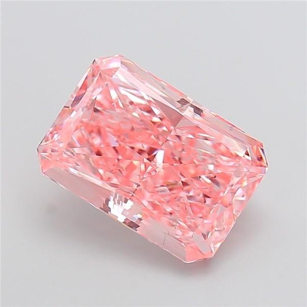 7.08 Ct. Fancy Vivid Pink Radiant Lab Grown Diamond